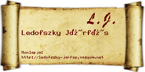 Ledofszky Járfás névjegykártya
